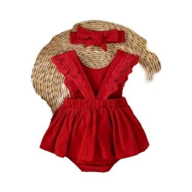 Imagem de Vestido Infantil de Algodão para Bebês e Meninas - Sem Mangas, Gola Qu
