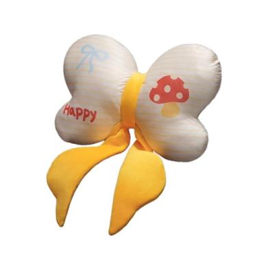 Imagem de FLCPJGV Almofada com Laço, Apoio para As Costas, Almofada Decorativa, Relaxante, Festiva, com Design de Fita, Decoração de Móveis, Presente, para Festas em Ca, 40cm Amarelo, Tamanho real