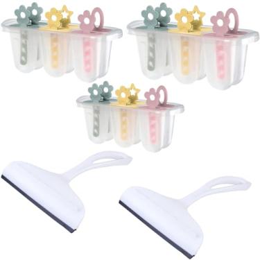 Imagem de Kit 2 Rodo de pia Branco e 3 Forma de Picolé Plástico