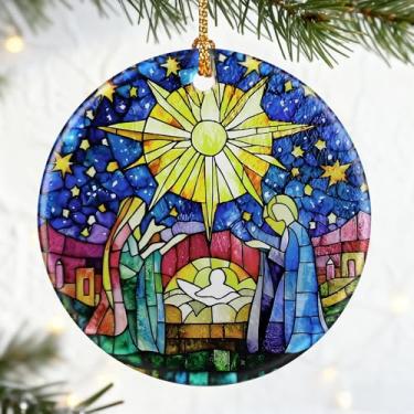 Imagem de Presentes cristãos: Enfeites de Natal para presépio | Decoração de Natal da Sagrada Família, Decoração Religiosa Cristã, Presentes Religiosos para Batismo, Lembranças do Festival da Fé