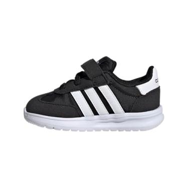Imagem de adidas Tênis esportivo unissex infantil Run anos 70s 2.0 de renda elástica, Preto/branco/preto, 9 Toddler