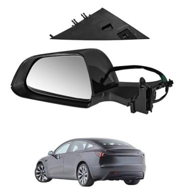 Imagem de 1521831-00-C Espelho lateral esquerdo do motorista novo para Tesla Model 3 2021-2025, 10 pinos, dobrável e ajuste elétrico, memória de posição, degelo aquecido, sem antena; 152183100C