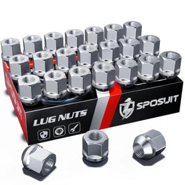 Imagem de Sposuit Porcas M14x1,5 - Substituição para Chevy Silverado 1500, 2009-2024 Traverse, 2015-2024 Colorado, 2001-2024 Tahoe, 2007-2013 Avalanche - Porca cromada de extremidade aberta 24 peças)