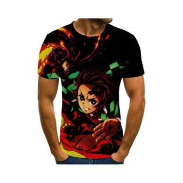 Imagem de Camiseta Unissex Oversized Demon Slayer Com Estampa 3D, Casual De Verã