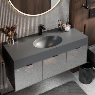 Imagem de Bancada de Banheiro com Cuba Esculpida Oval Oasis 120 cm