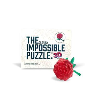 Imagem de The Clearly Impossible Puzzle 100, 200, 500, 1000 Pieces Hard Puzzle for Adults Cool Difficult Clear Brain Teaser - Difficult Funny for Adults (Rose 3D Edition)