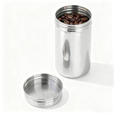 Imagem de Frasco de Lata de Armazenamento de Alimentos Selado, Lata de chá de Aço Inoxidável Sólido 304, Recipiente de Armazenamento de Açúcar, café Portátil e Vasilha de Feijão para