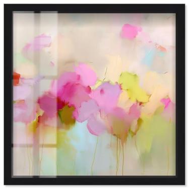 Imagem de Pink and Chartreuse II Shadowbox Print Living Room Wall Art por Art Remedy, moldura preta, 33 x 33