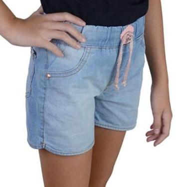 Imagem de Shorts Infantil Feminino Dipopini Jeans Concha do Mar Azul-Feminino