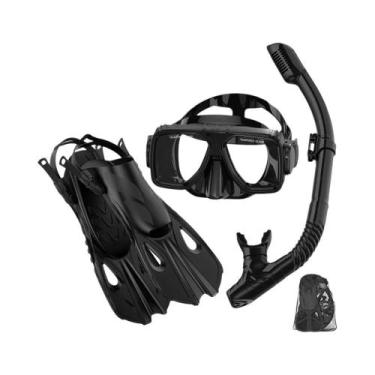 Imagem de Conjunto De Máscara De Mergulho Para Adultos Com Nadadeiras E Snorkel 
