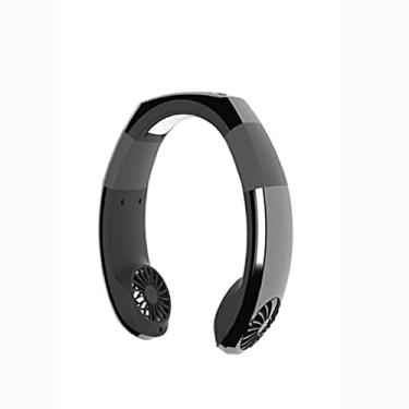 Imagem de AEWFRRV Carregador USB portátil pendurado ventilador de pescoço mini refrigerador de ar refrigerador instantâneo suprimentos domésticos ar condicionado para viagens esportivas (cor: roxo) yubin1993 (cor: preto)