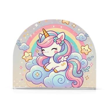 Imagem de Porta-guardanapos rosa de unicórnio fofo para mesa de cozinha, 1 pacote de porta-guardanapos para festa, porta-lenços de acrílico
