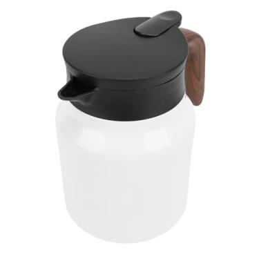 Imagem de Zyyini Bule de chá Isolado a Vácuo de Aço Inoxidável Com Filtragem Fina, Dispensador de Bebidas de água de café Isolado de 1000ml para Amantes de chá/café (Branco)