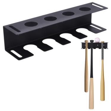 Imagem de HOBBIESAY 1 conjunto de suporte de parede para taco de beisebol, suporte de parede para bolas de beisebol e morcegos, suporte de exibição de bolas esportivas para amantes de esportes, presente para