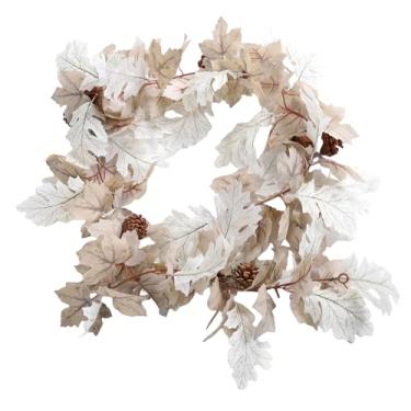 Imagem de ASHATA Guirlanda de Folhas de Outono de 5,9 Pés Com Luzes, Guirlanda de Folhas de Bordo Realista Com Bagas de Pinha, para Lareira Doméstica, Varanda, Mesa, Colheita, Decoração Interna