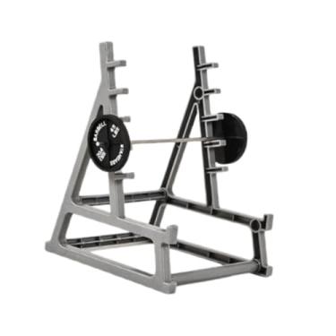 Imagem de harayaa Porta-canetas em formato de suporte para agachamento, mini suporte para pesos com tema de academia, para entusiastas do fitness e fãs de