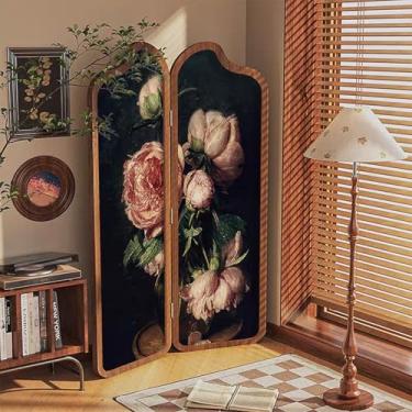 Imagem de Divisória de sala com 2 painéis de 15 m de altura divisória divisória divisória de sala, separação de quarto dobrável, à prova d'água, moldura de madeira, divisória de parede, para casa/escritório