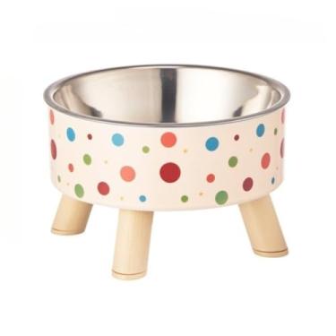 Imagem de Tigela larga elevada para gatos de aço inoxidável para alimentação diária para animais de estimação e tigela de água para gatos e cães internos (estilo 6)