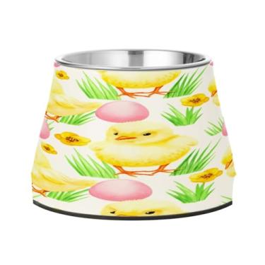 Imagem de CEBUGI Tigelas de aço inoxidável para cães e gatos, resistentes à ferrugem, removíveis, para cães e gatos, tigela elevada antiderrapante para alimentação de cães e gatos com ovos de galinha