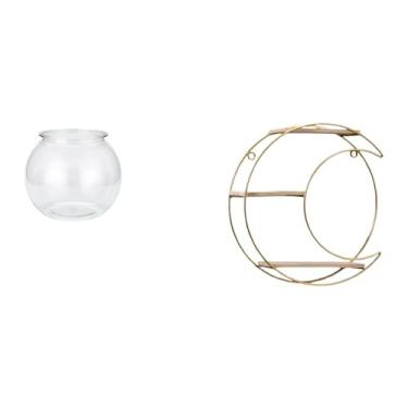 Imagem de Whtkoph Pequeno Aquário Transparente para Peixes Pequenos, Ornamento Redondo, Tigela para Aquário, Vaso, Mesa de Escritório, Prateleira de Parede