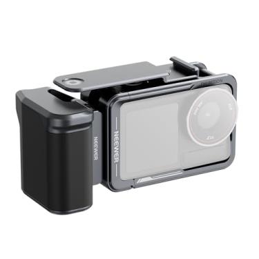 Imagem de NEEWER Kit de gaiola e alça lateral compatível com DJI Osmo Action 5 Pro/4/3, equipamento de vídeo de metal protetor vlogging com suporte adaptador magnético, barra extensora de obturador de sapata