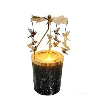 Imagem de kingnero Castiçal giratório com aroma de lavanda carrossel giratório chá luz presentes de aniversário para mulheres, mãe, esposa, namorada, irmã, amigas, (andorinha)