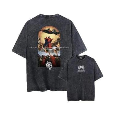 Imagem de Camiseta Masculina Oversized Vintage Lavada Para Academia E Musculação