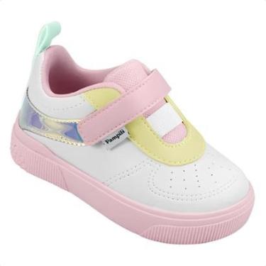 Imagem de Tênis Infantil Pampili Yumi Holográfico Tira Autocolante Estiloso Colorido Tendência Fashion-Feminino