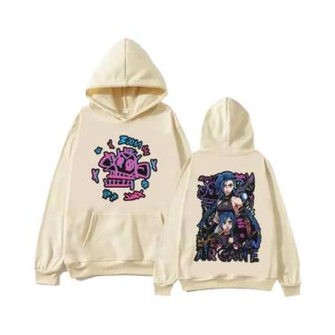 Imagem de Moletom Unissex Harajuku Hip Hop Anime Arcane Pullover Streetwear Pres