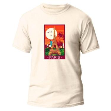 Imagem de Camiseta Básica Algodão Premium Estampa Digital Torre Paris - Pavesi, 