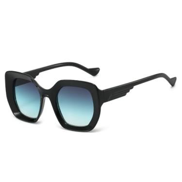 Imagem de Óculos de Sol UV400 - Armação Grande Degradê com Estampa de Leopardo para Homens e Mulheres, Ideais para Esportes ao Ar Livre, Corrida e Ciclismo, nas cores preto, cinza e azul.