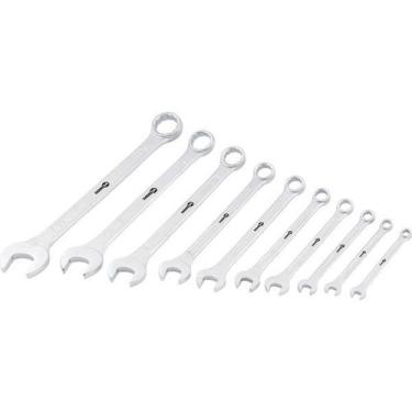 Imagem de Jogo Chave Combinada 6-22mm Aço Carbono Com 10 Peças Suporte - Nove54