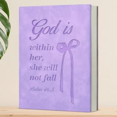 Imagem de Caderno cristão Coquette para mulheres, diário inspirador de versículo bíblico, presentes religiosos para mulheres, God Is Within Her Caderno de escrita, roxo