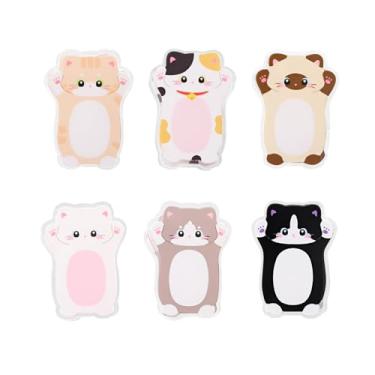 Imagem de Adoráveis clipes em forma de gato (conjunto de 6) – clipes de fichário fofos de acrílico | organizador de mesa de escritório para papel, notas, notas e decoração | presentes para amantes e