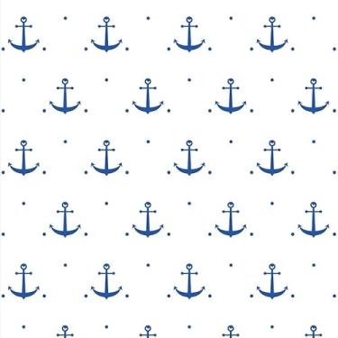 Imagem de Papel de Parede Adesivo Infantil Marinho Âncoras Azul 12m