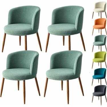 Imagem de Cadeira De Jantar Com Encosto Baixo, Capa Semi-Circular Curvada, Protetor De Cadeira Extensível Para Casa, Hotel, Escritório, Café