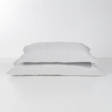 Imagem de Artelassê Porta Travesseiro Matelado 50 cm x 90 cm Linho Noronha Cinza Brita