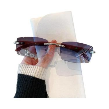 Imagem de Óculos De Sol Unissex De Luxo Com Padrão De Madeira UV400 KAMMPT Sem A