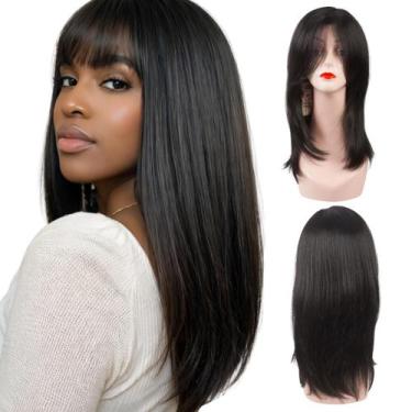 Imagem de Peruca Lisa Com Franja Tamanho Médio Fibra Premium + Wig Cap - bbless,