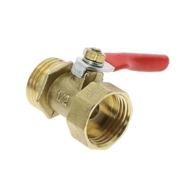 Imagem de Válvula esférica pequena de latão 1/20.3 cm 1/4'' 3/8'' 1/2'' rosca fêmea/macho conector de válvula de latão junta de cobre adaptador de acoplador de encaixe de tubo (1/5.1 cm)