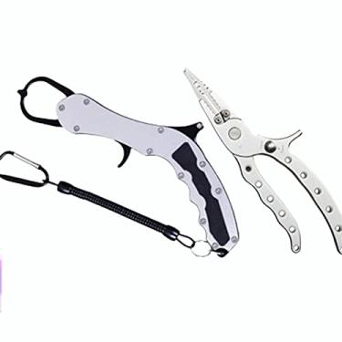 Imagem de Alicates de pesca, conjunto de controle de peixe, multifuncional, lua, alicates de anel dividido, ferramentas de pesca, clipes, cortadores de arame de peixe, alicate de isca