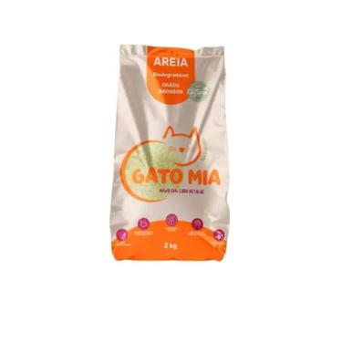 Imagem de Areia higiênica biodegradável Gato Mia 2kg Grão Grossos