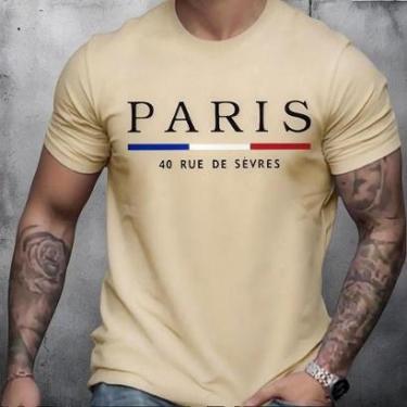 Imagem de Camisa Estampada Masculina Paris Leve Macia de Algodão-Masculino