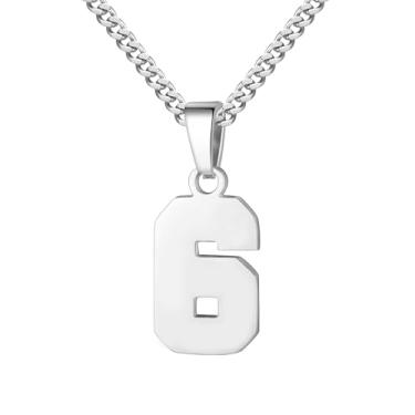 Imagem de Colar com Número Individual em Aço Inoxidável, Corrente de 22 Polegadas, Pingente Numérico Minimalista Unissex, Acessório Versátil para Uso Diário ou Presente