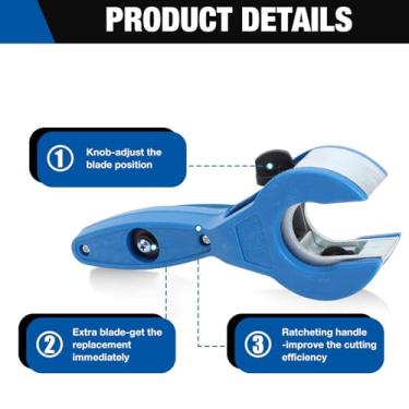 Imagem de Yunseity Kit de Cortador de Tubo de Cobre, ou Espaços Apertados 5/16 a 1-1/8 Polegada Cortador de Tubo, Com Ferramenta de Rebarbação, para Tubos de Paredes Finas de Alumínio de Cobre