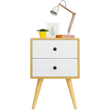 Imagem de Prateleira de madeira com 2 gavetas para móveis domésticos, pedestal, mesa de cabeceira