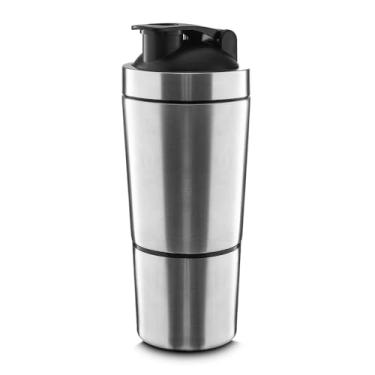 Imagem de Coqueteleira Térmica Inox 750ml com Bola Misturadora – Shakeira para Whey, Academia, Fitness e Suplementos – Livre de BPA (prata)