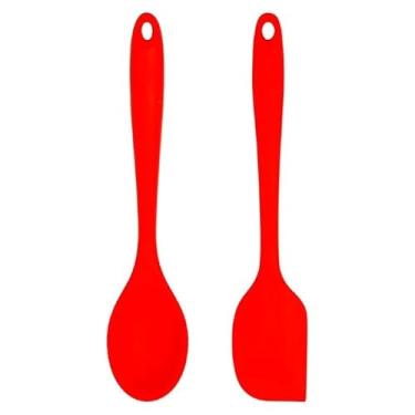 Imagem de Kit com Espátula e Colher de Silicone, 2 Peças (VERMELHO)