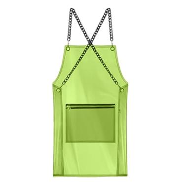 Imagem de predolo de cabeleireiro com bolso com zíper, 80 cm, costas cruzadas e ajuste regulável, ideal para trabalho em cafeterias, confeitarias, salões de, Verde