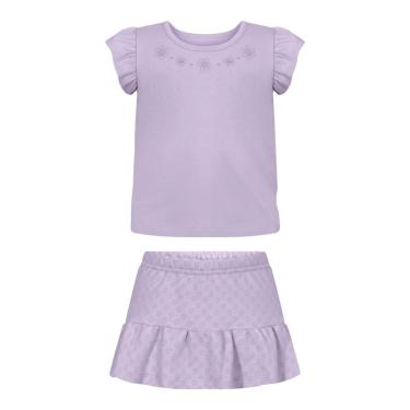 Imagem de Conjunto Bebê Menina Blusa/Short Saia Lilás Alakazoo-Feminino